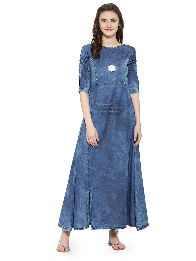 Denim(S/M/L) Jean Kurti top, Women's Fashion, Dresses & Sets, Dresses on  Carousell